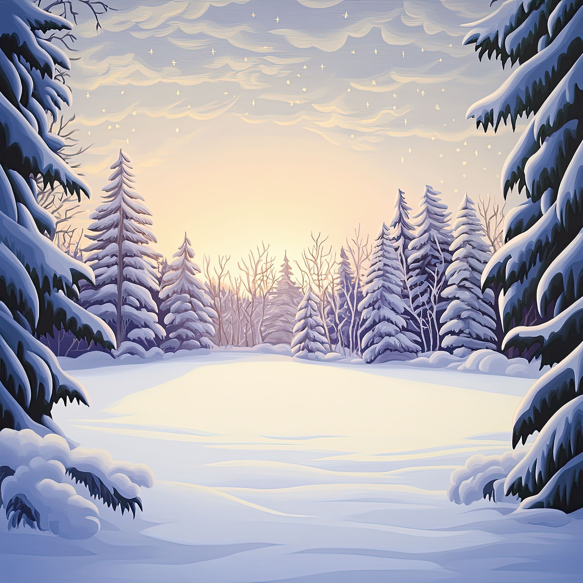 Preview for Serene-winter-landscape-illustration-christmas-backdrop-backgrou-8a367