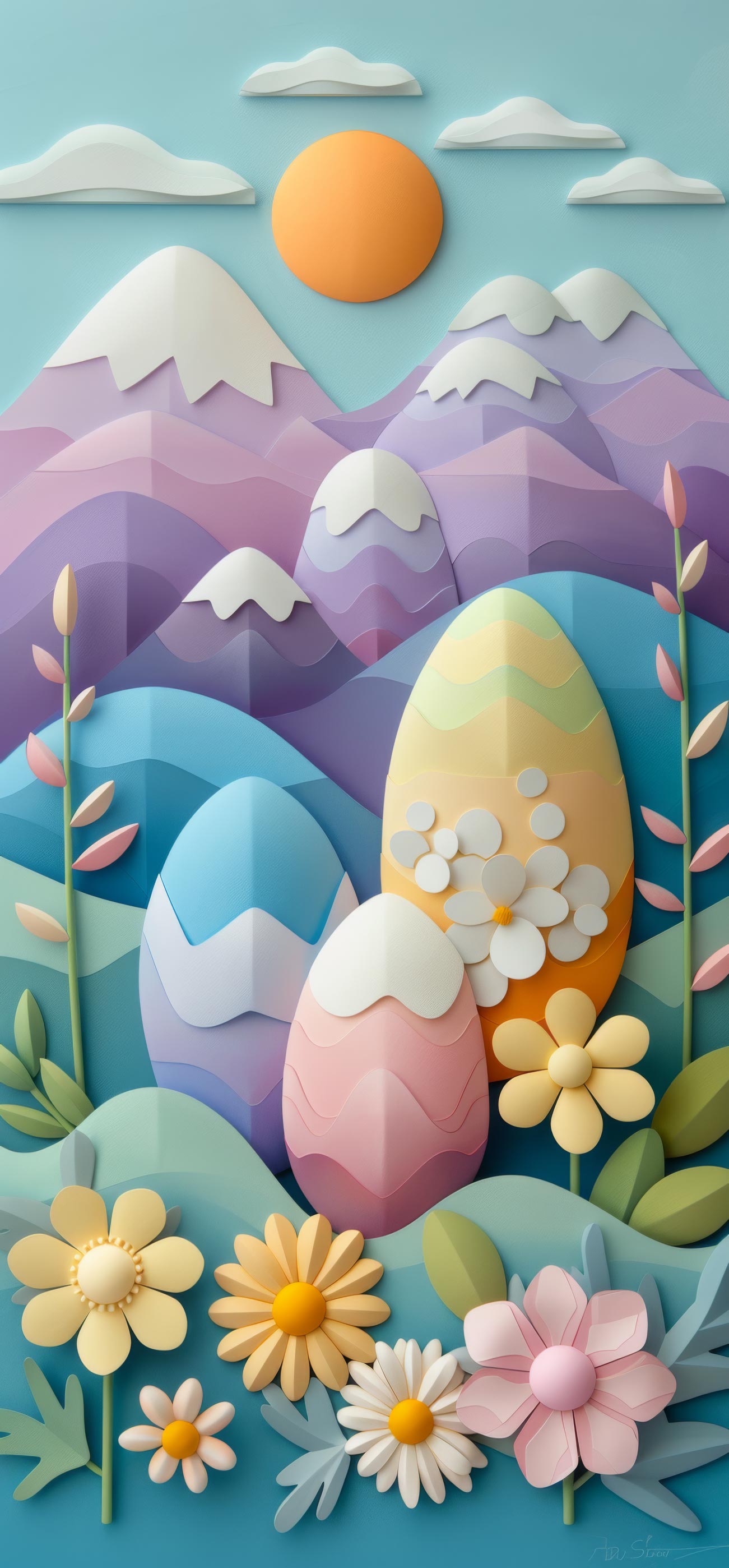 Preview for Easter-eggs-pastel-landscape-easter-phone-background-f4e86