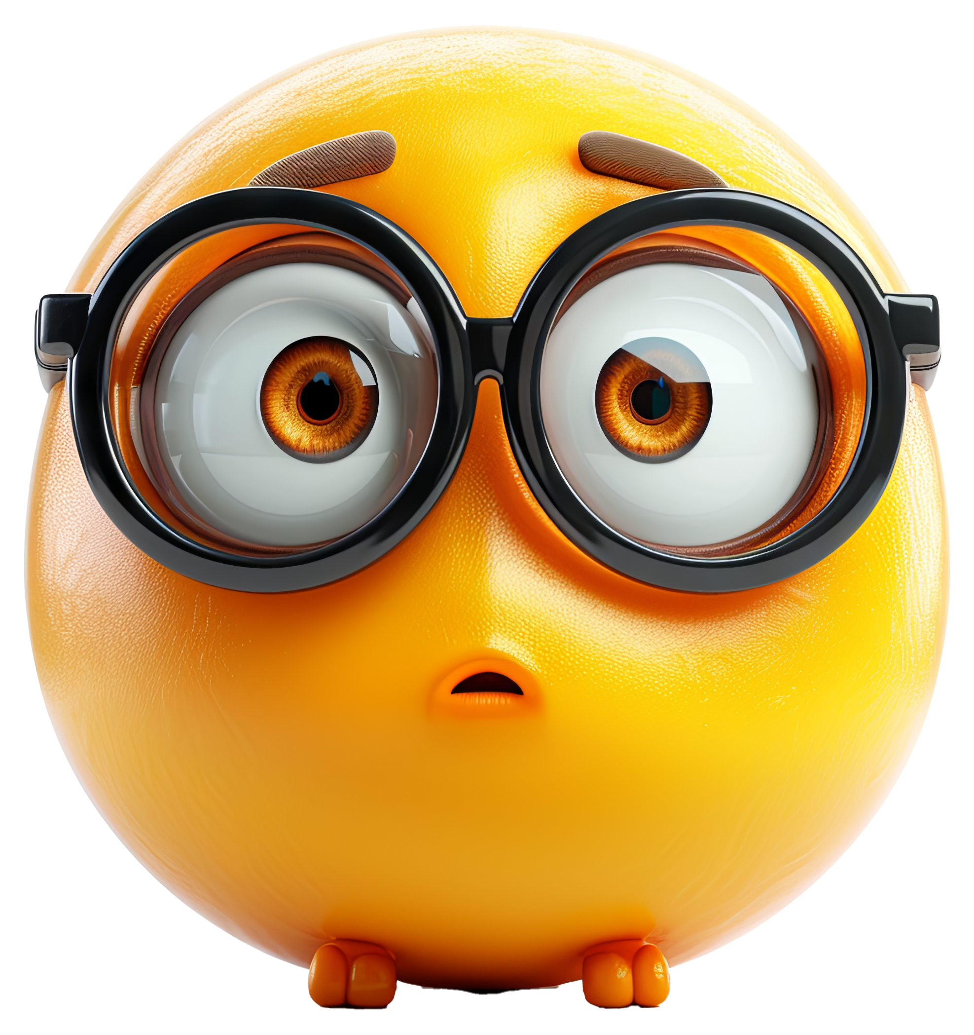 Preview for Surprised-yellow-emoji-with-glasses-3d-emoji-sticker-3237a