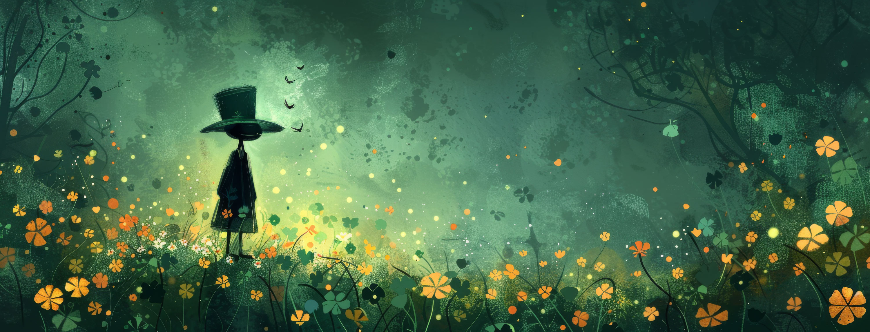 Preview for Mysterious-figure-enchanted-forest-st-patricks-background-d9683