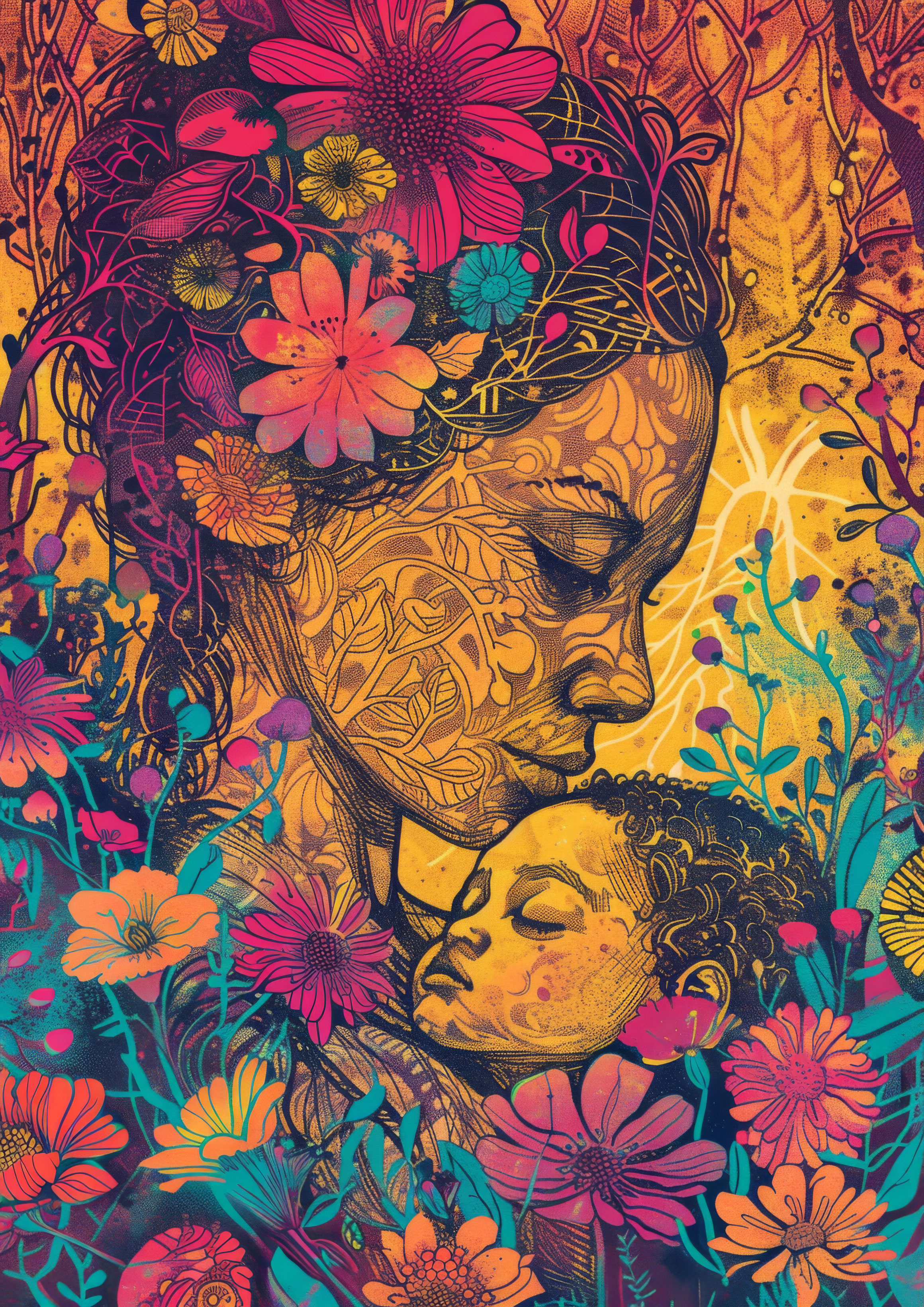 Preview for Mother-child-floral-art-mothers-day-background-76a4f