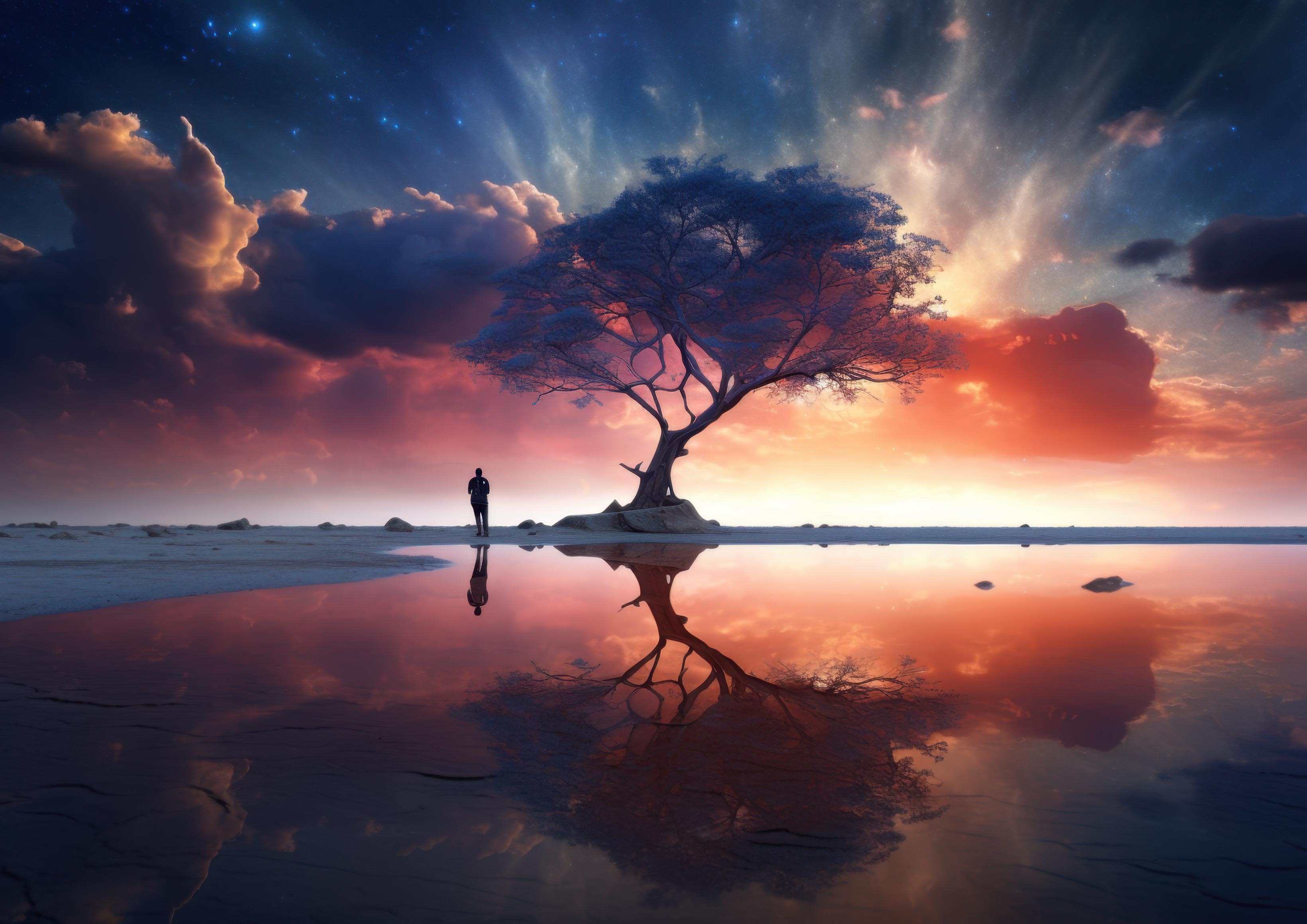 Preview for Serene-landscape-at-dusk-astrophotography-photo-background-4e8b3