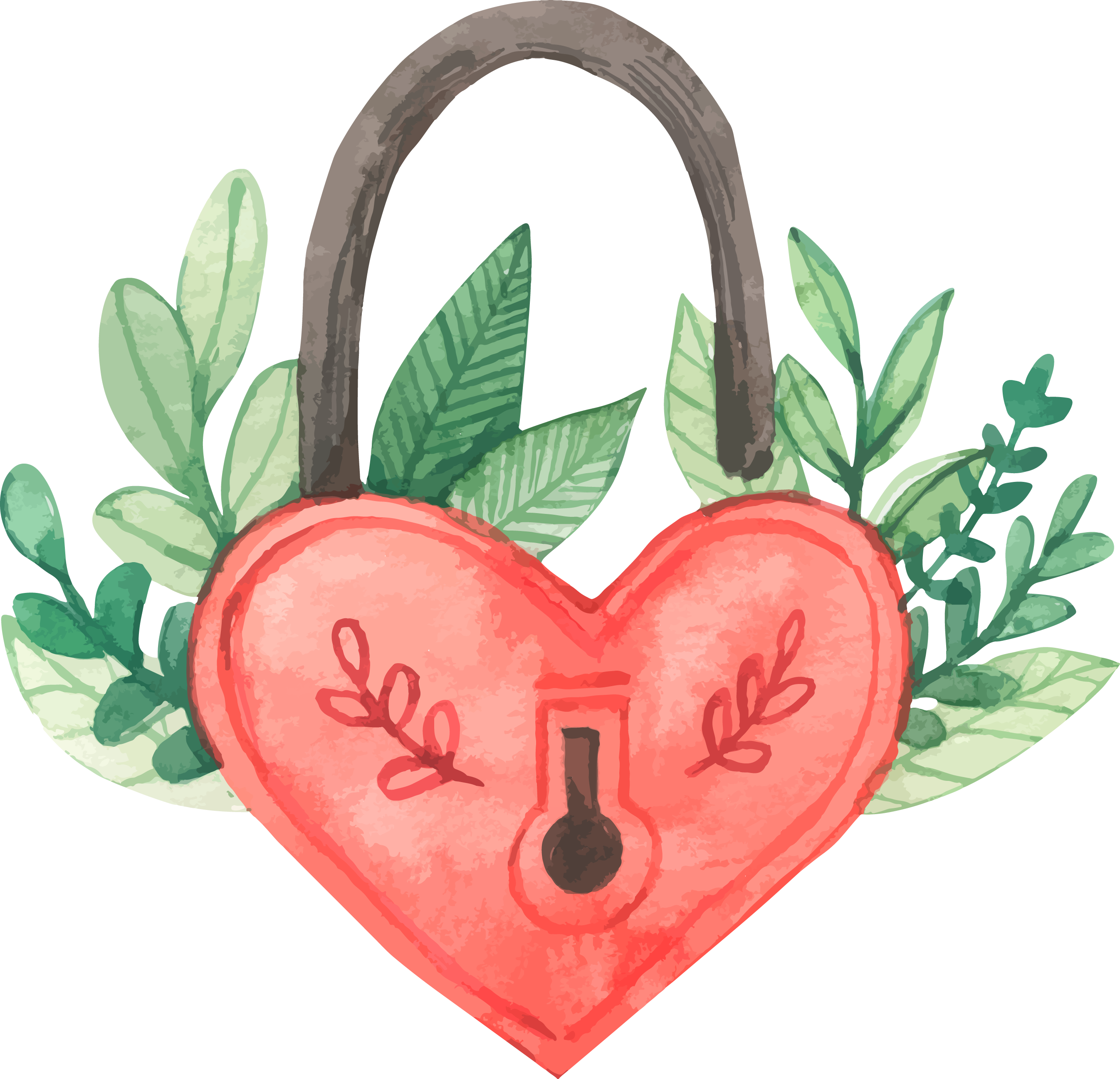 Preview for Heart-lock-illustration-watercolor-love-sticker-714f1