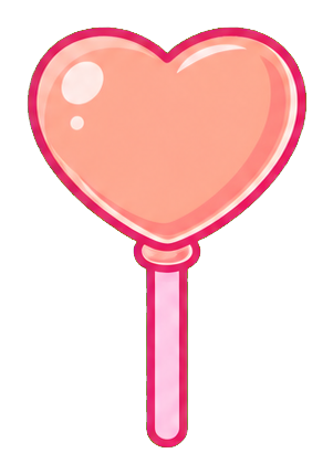 Preview for Peach Heart Lollipop Sticker