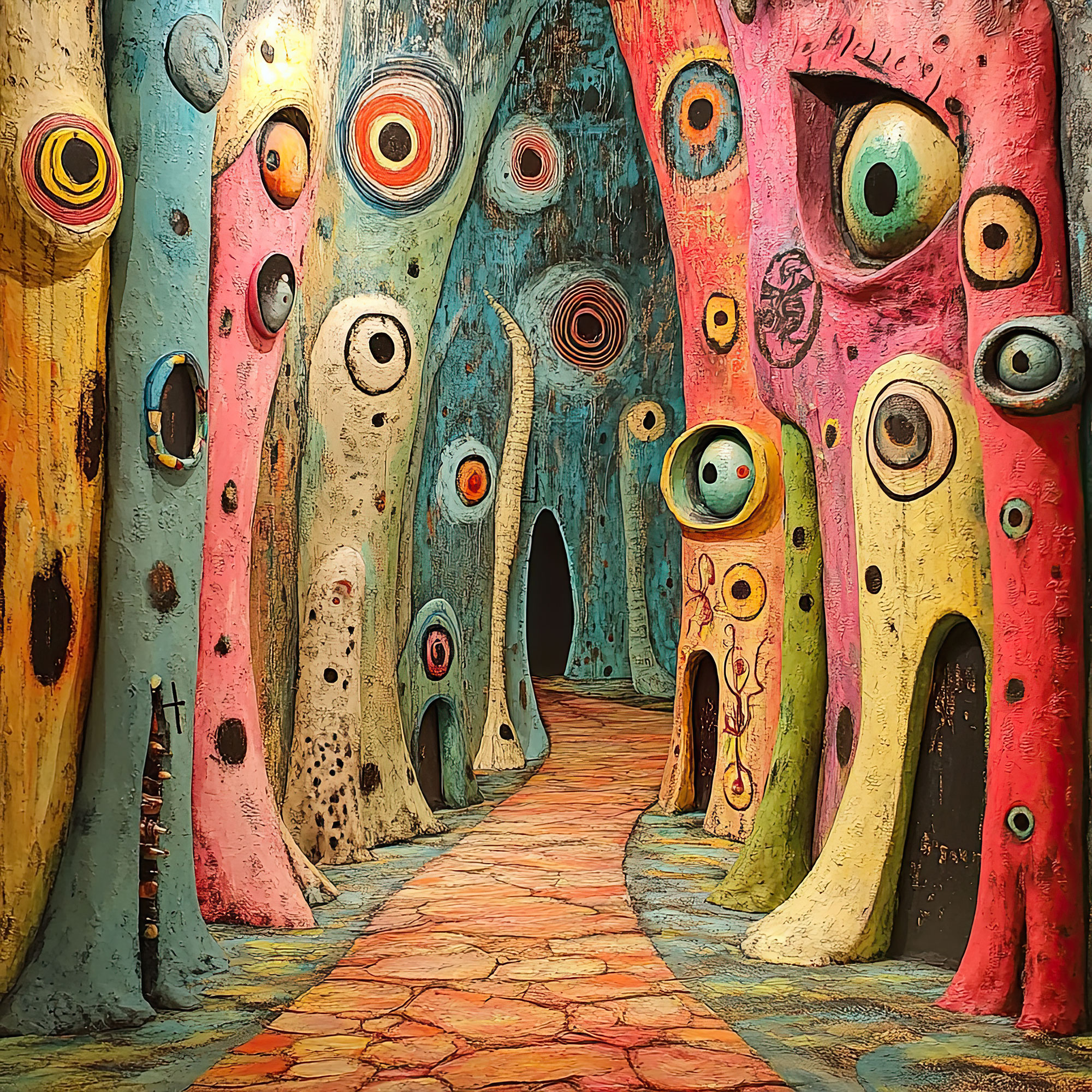 Preview for Surrealist-corridor-artwork-whimsical-backdrop-background-576d1