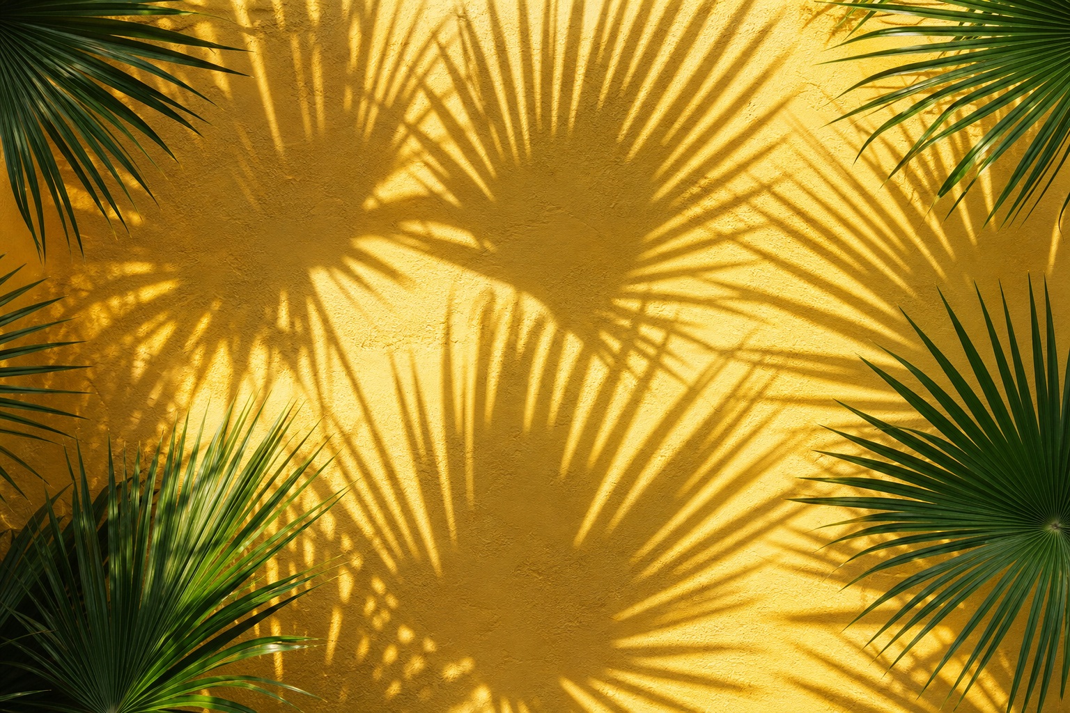 Preview for Sunny Yellow Wall Palm Shadow Background