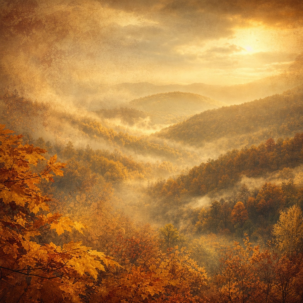 Preview for Autumn Valley Haze Stock Background
