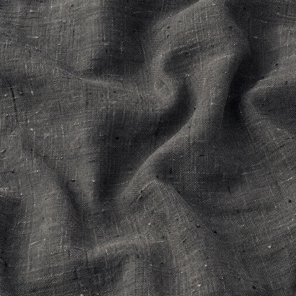 Dark linen fabric with a soft woven texture and subtle folds