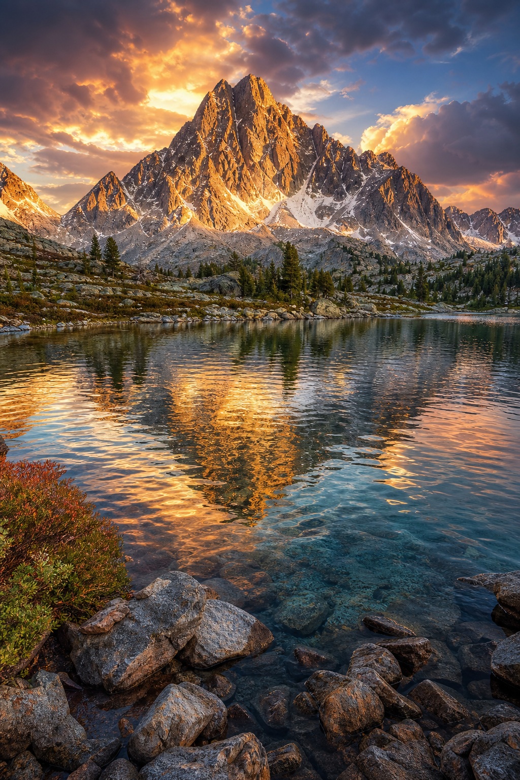 Preview for Alpine Lake Reflection Background