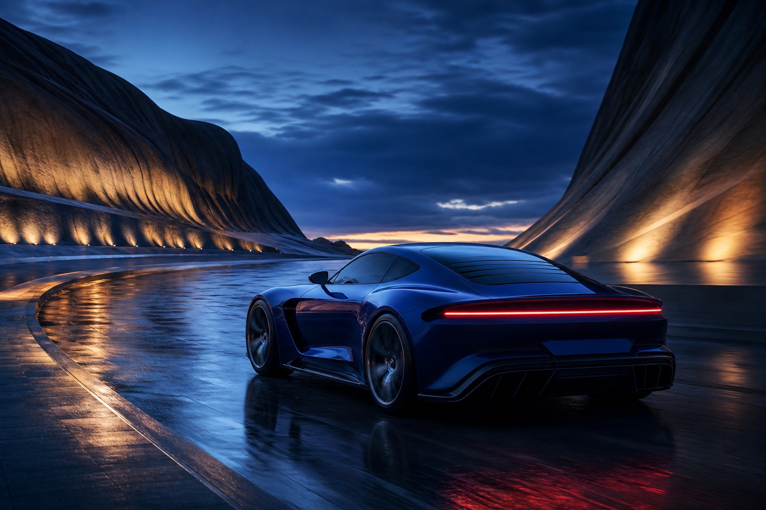 Preview for Performance Car Blue Hour Background