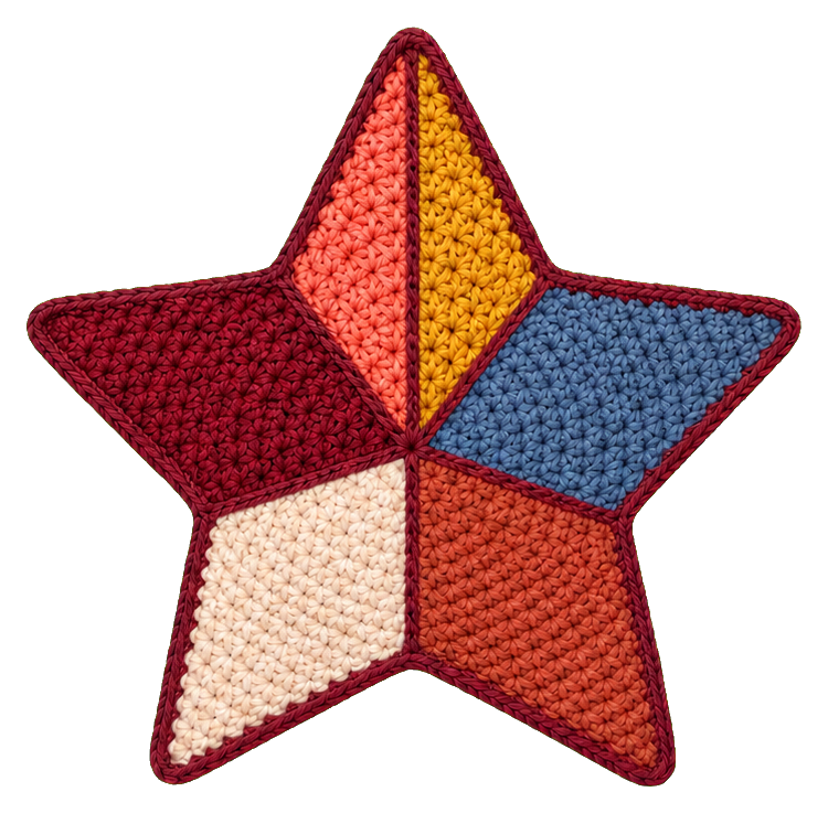Preview for Crochet Wedges Star Sticker