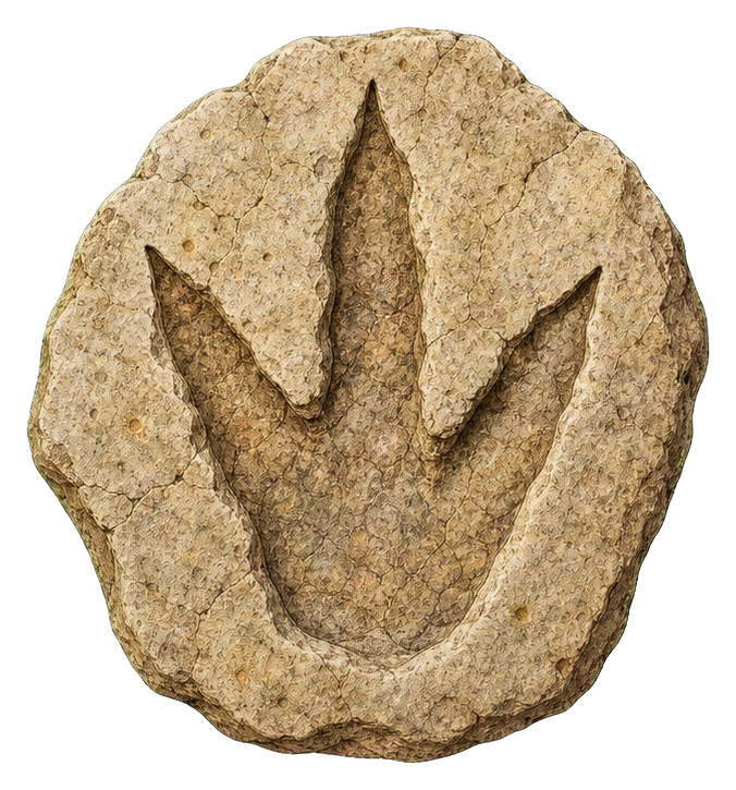 Preview for Dinosaur Footprint Vintage Fossil Sticker