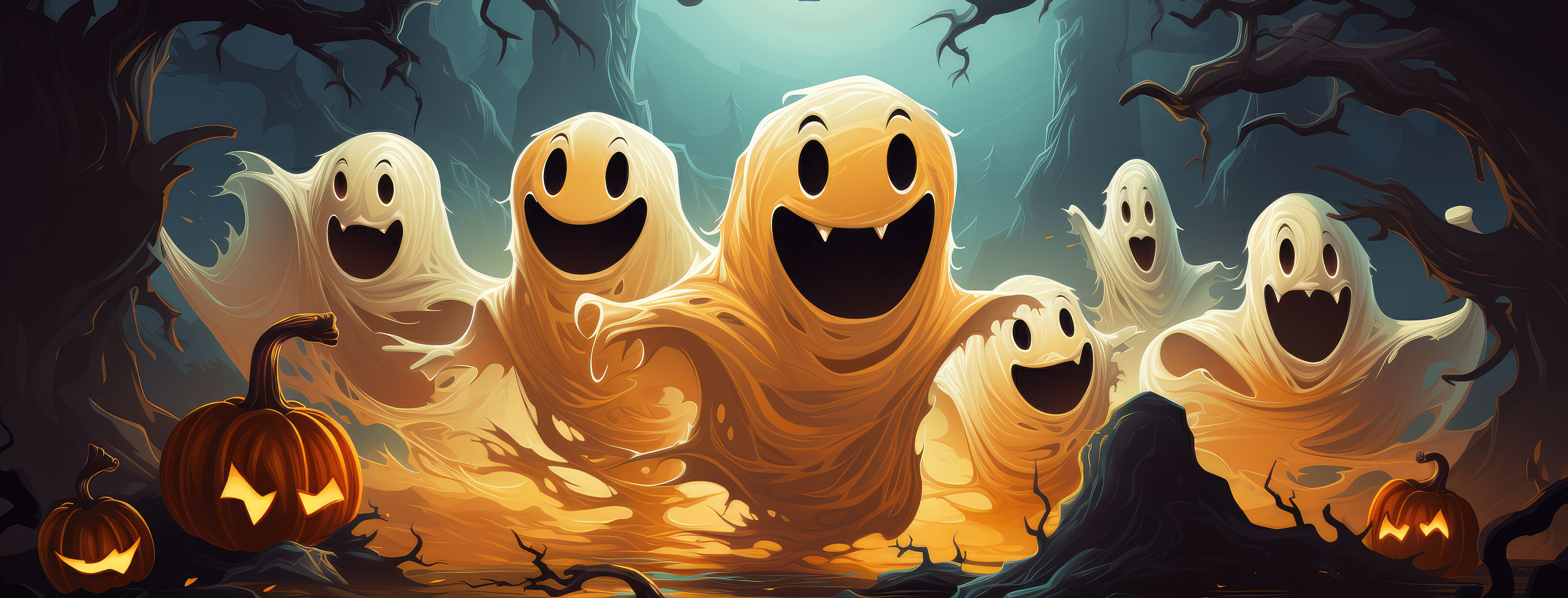 Preview for Happy-ghosts-halloween-scene-halloween-cover-background-63fde