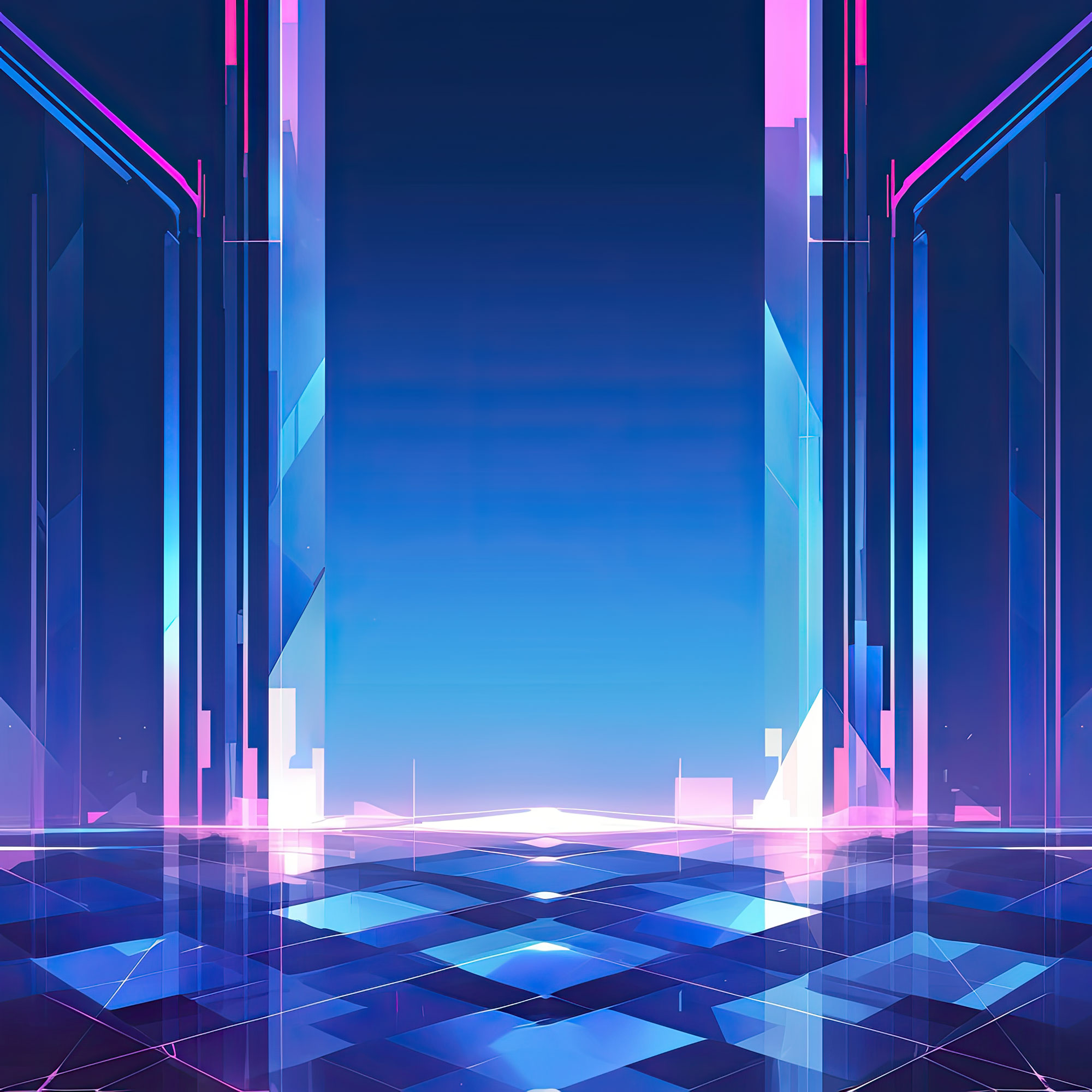Preview for Futuristic-neon-corridor-design-abstract-backdrop-background-6ec05