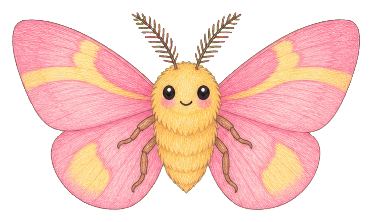 Preview for Rosy Maple Moth Sticker