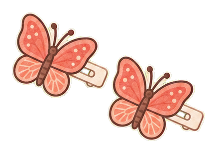 Preview for Coral Butterfly Hair Clip Sticker