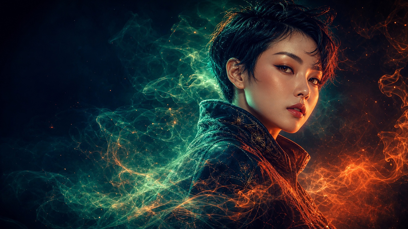 Preview for Jade Pixie Neon Portrait Background
