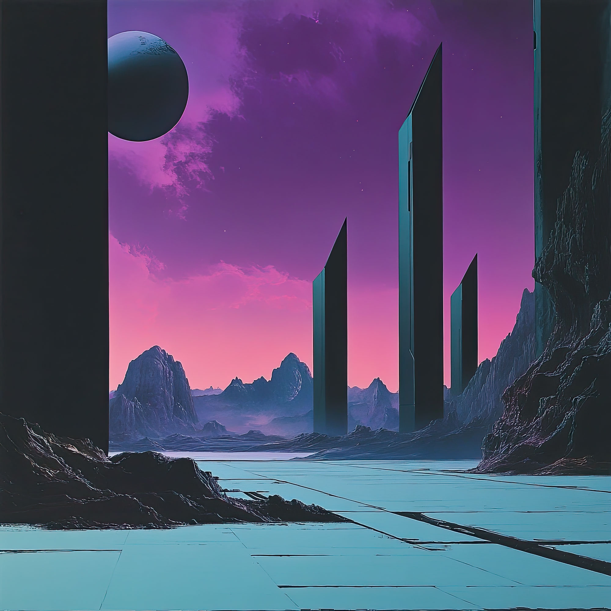 Preview for Futuristic-landscape-art-template-sci-fi-backdrop-background-59c2b