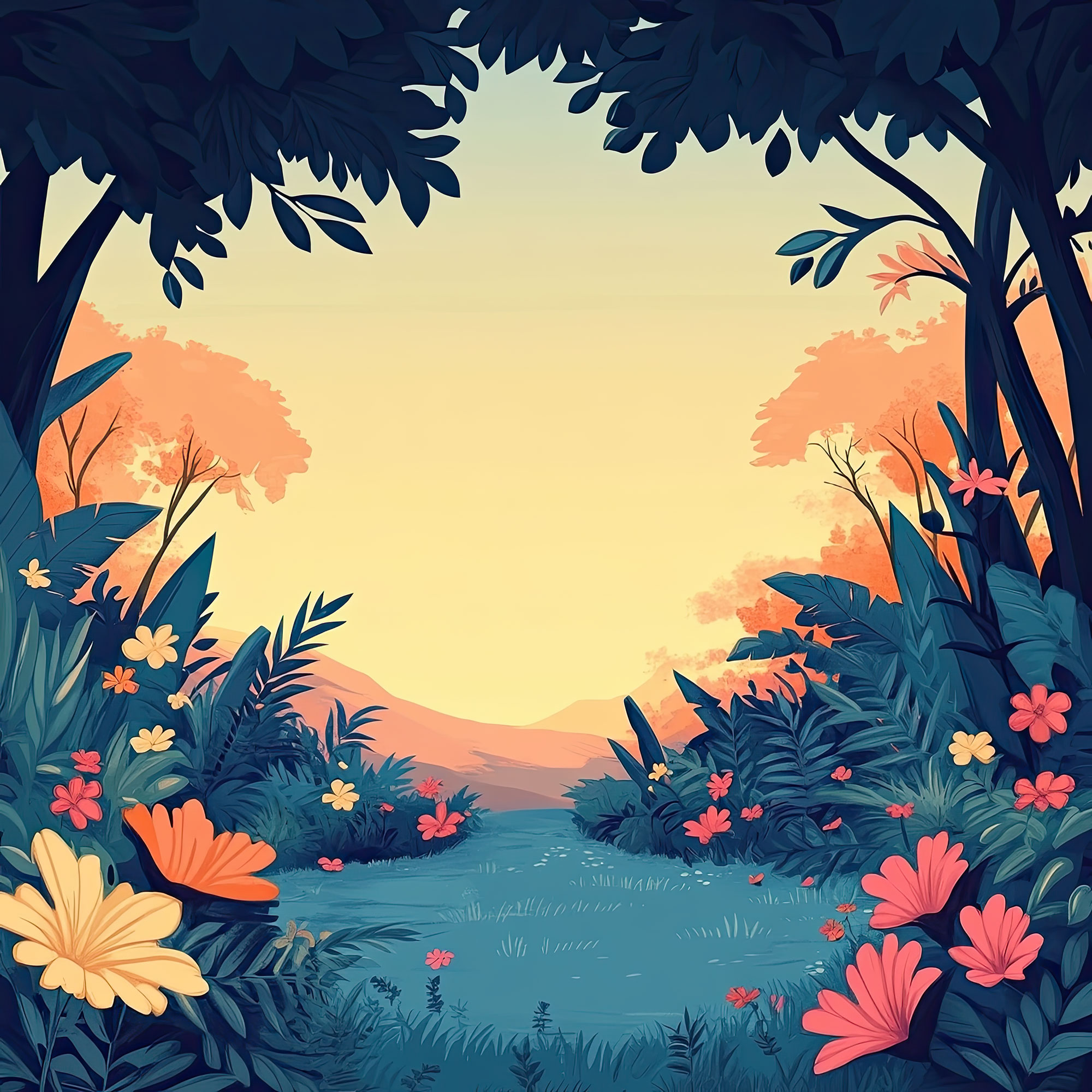 Preview for Serene-landscape-illustration-nature-backdrop-background-6a4a5