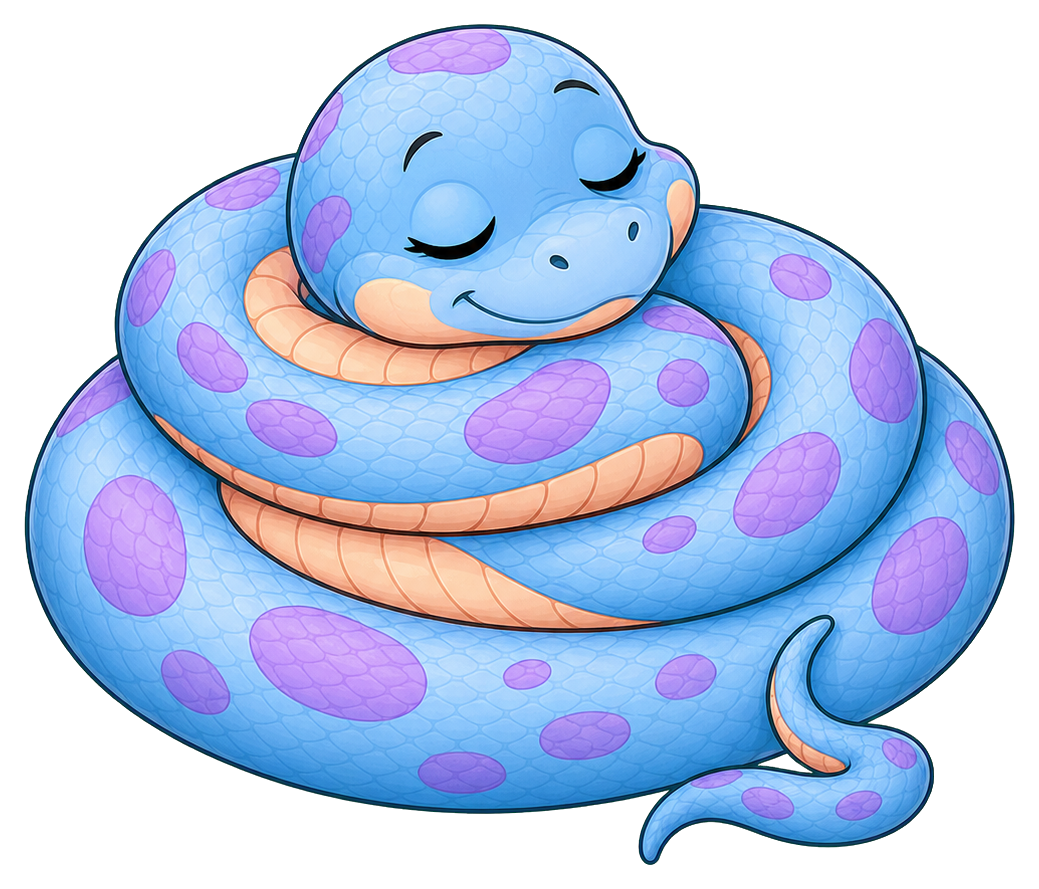 Preview for Sleepy Blue Snake Sticker