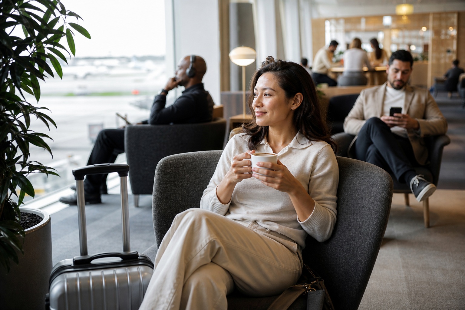 Preview for Airport Lounge Travel Background Stock Photo