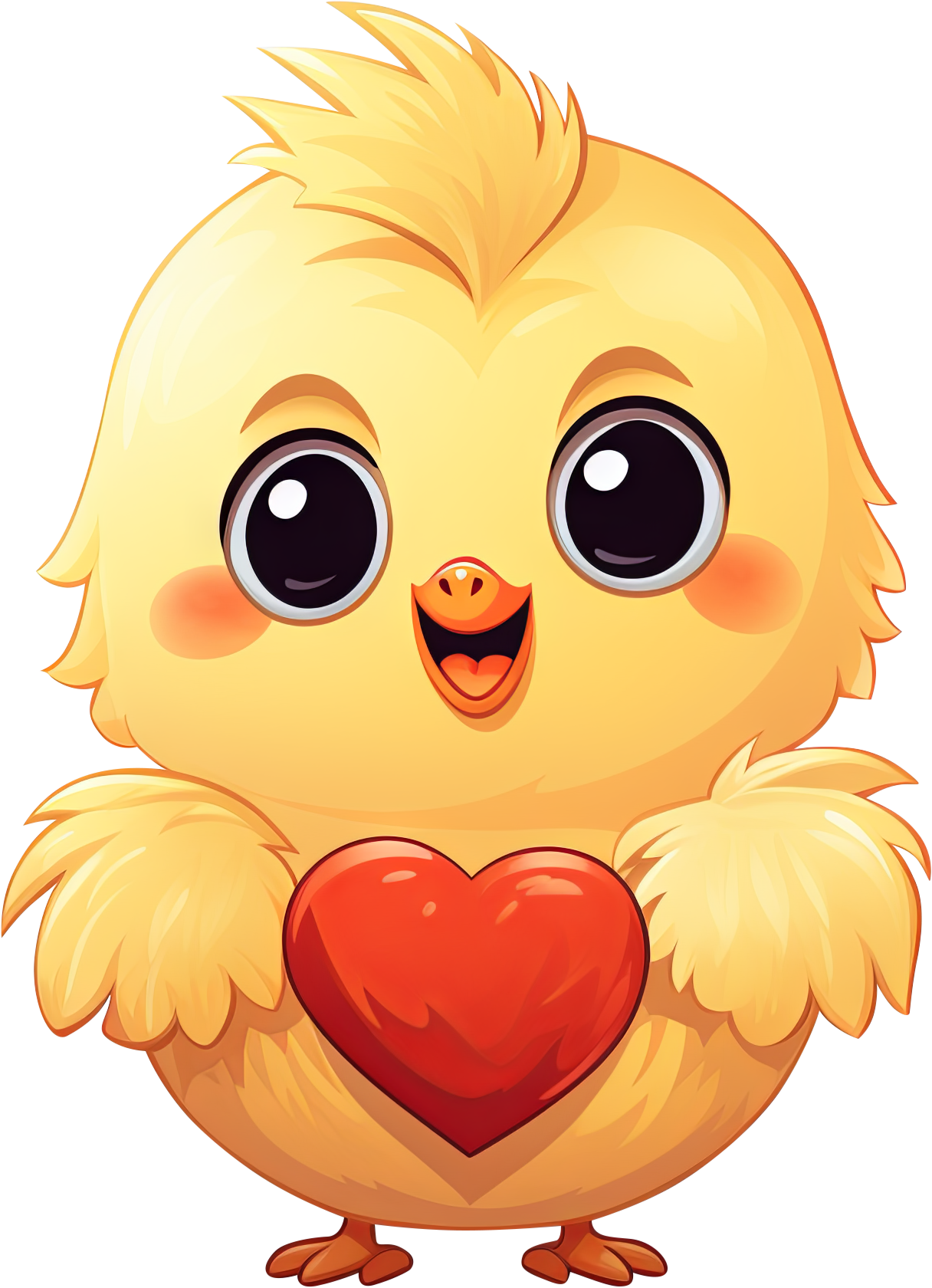 Preview for Cartoon-chick-with-heart-love-characters-sticker-76b38