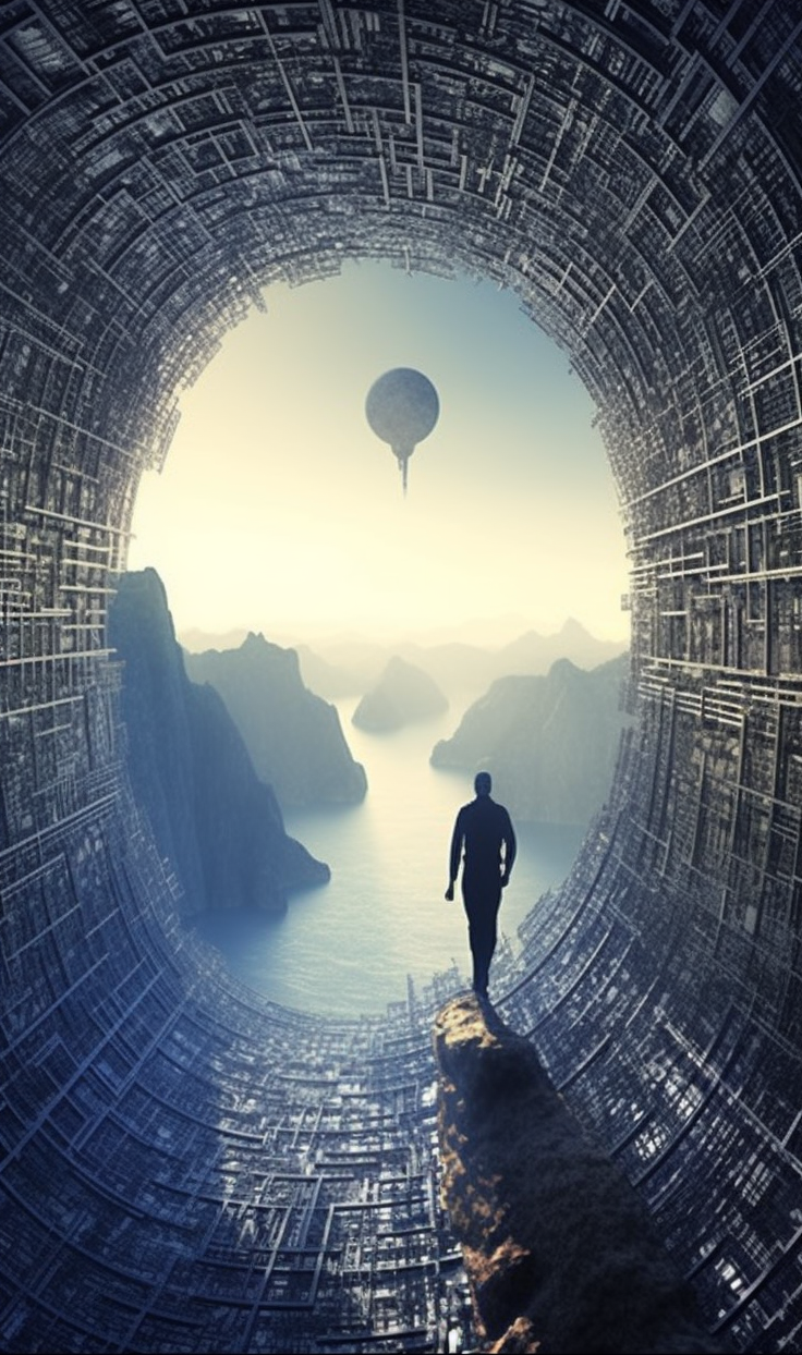 Preview for Man-emerging-from-tunnel-ai-phone-background-ff3bb