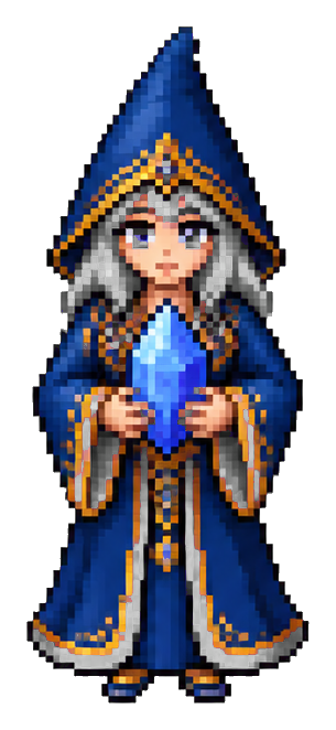 Preview for Sapphire Crystal Witch Pixel Art Sticker