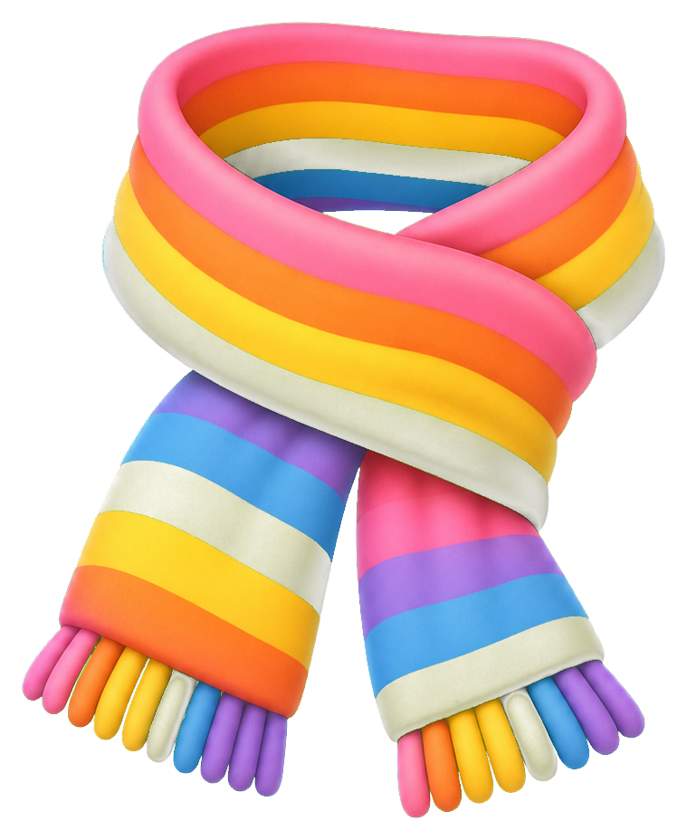 Preview for Rainbow Scarf Sticker For Cute Photo Props