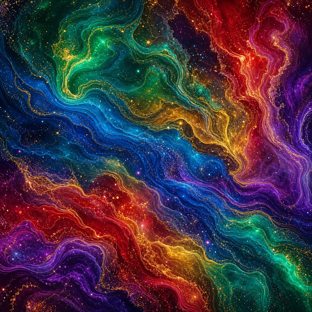 Preview for Colorful Cosmic Liquid Nebula Background