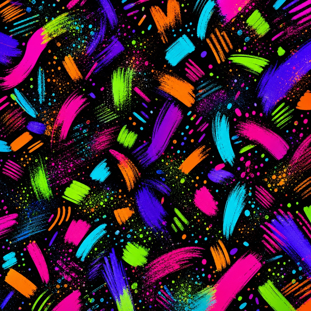 Preview for Blacklight Contrast Painted Confetti Strokes Background