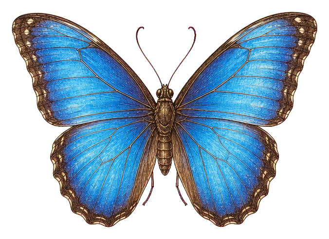 Preview for Vintage Blue Butterfly Sticker