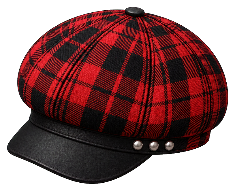 Preview for Red Plaid Newsboy Cap Sticker
