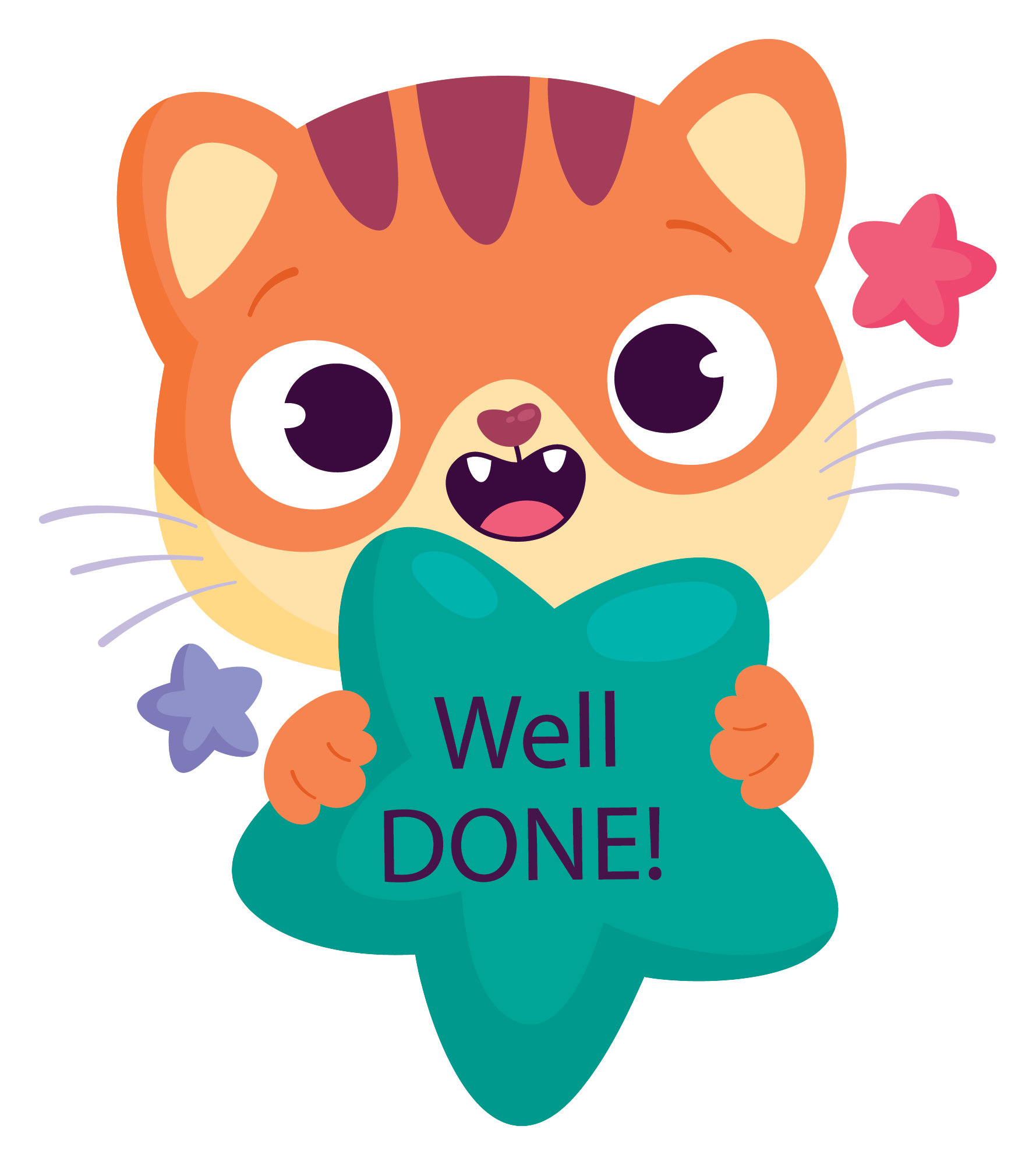 Preview for Cartoon-cat-well-done-sticker-homework-stickers-9f028