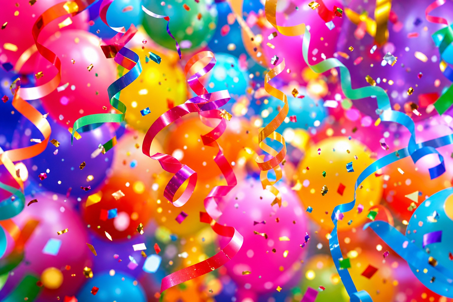 Preview for Birthday Balloons Confetti Stock Background