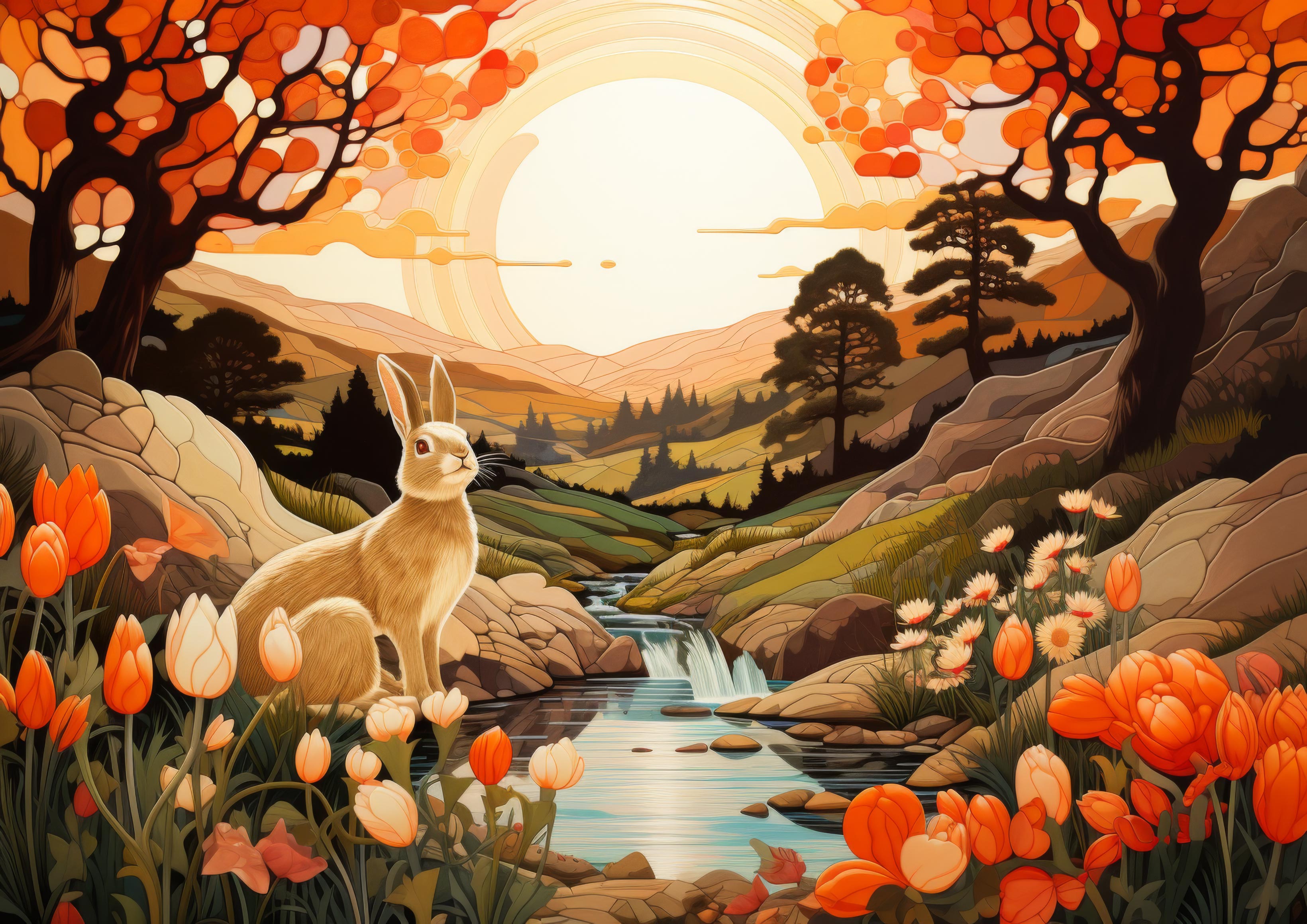 Preview for Serene-landscape-with-rabbit-easter-background-c4f15
