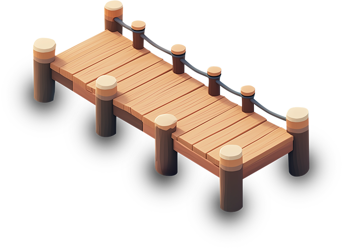 Preview for 3d-isometric-wooden-bridge-dock-sticker-7d7ed