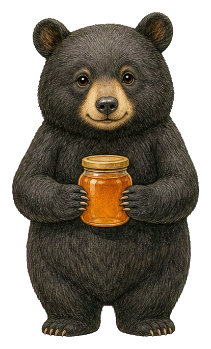 Preview for Black Bear Holding Honey Jar Sticker