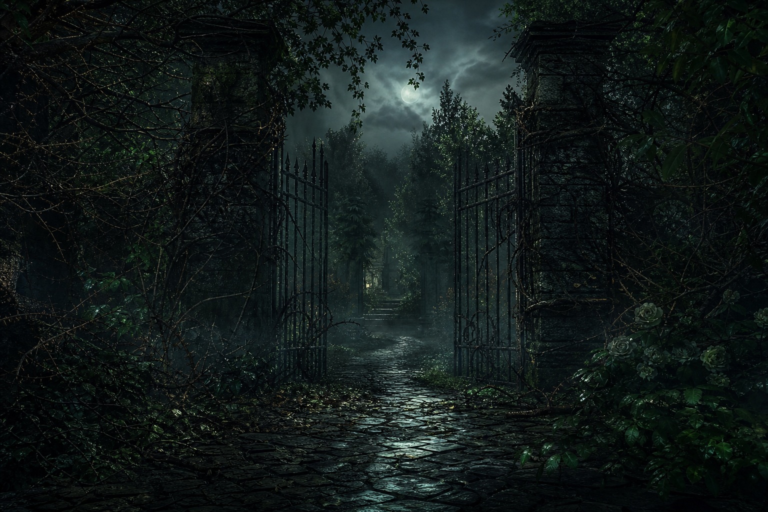 Preview for Dark Gothic Garden Background