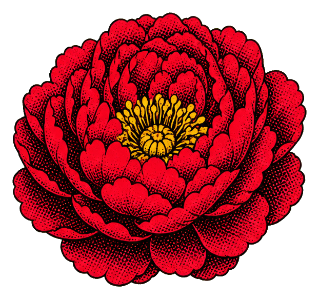 Preview for Retro Halftone Crimson Peony Sticker