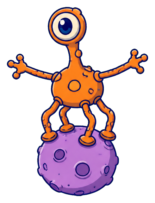 Preview for Funny Cartoon Alien Sticker