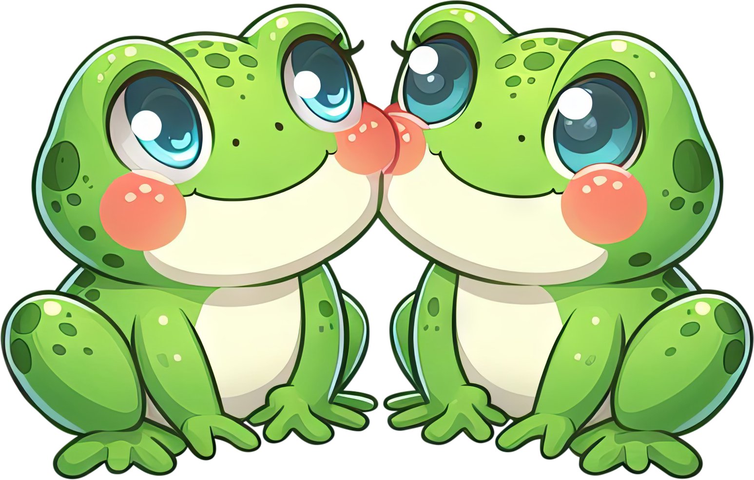 Preview for Cartoon-kissing-frogs-illustration-love-characters-sticker-99ef6