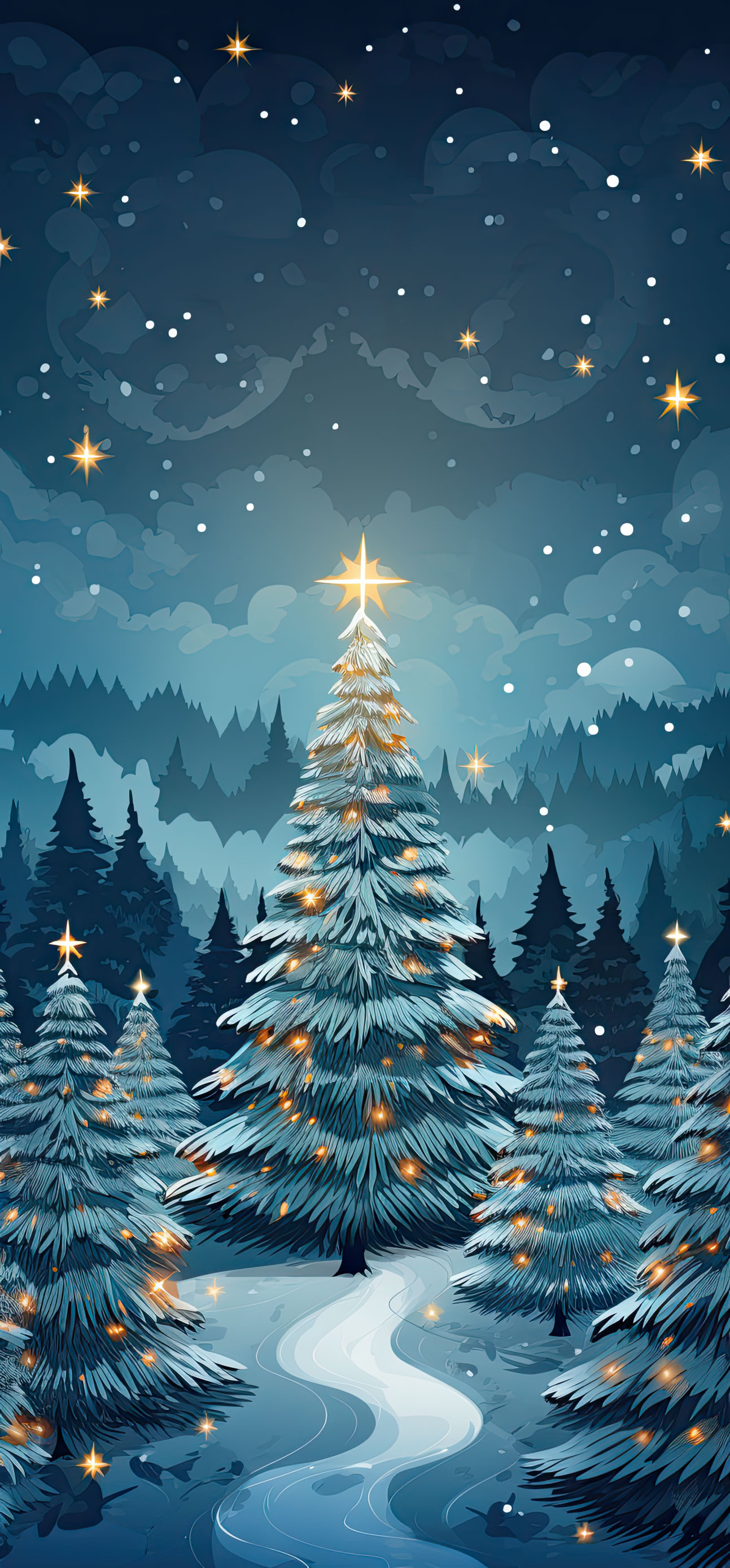 Preview for Winter-wonderland-christmas-tree-christmas-phone-background-302ce
