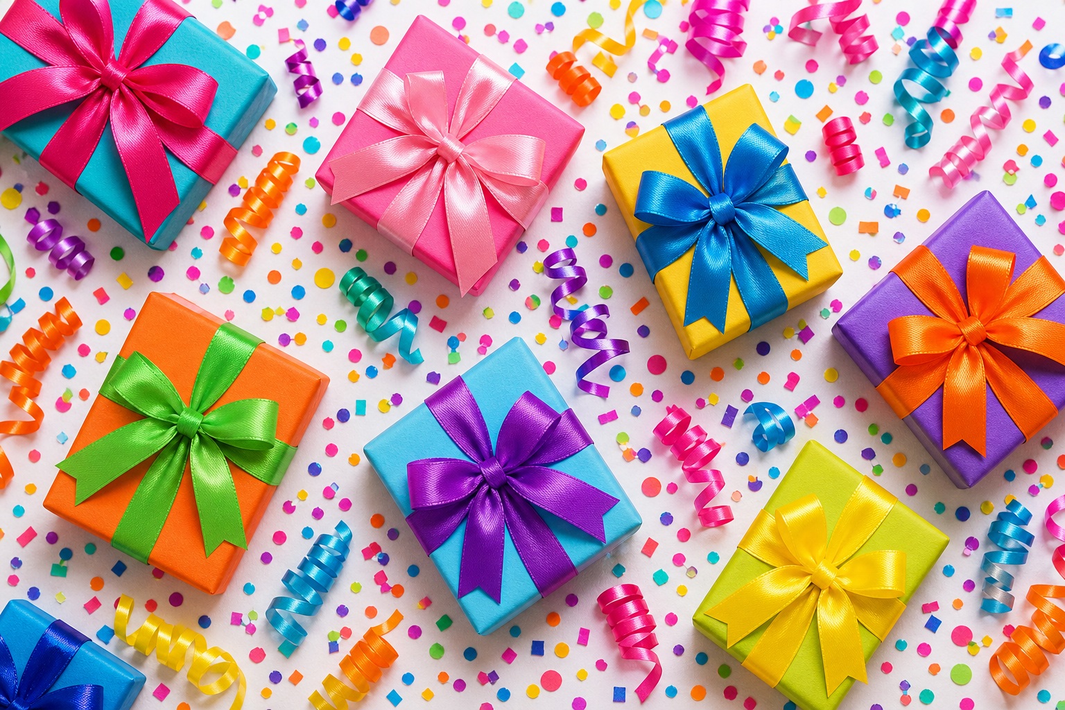 Preview for Birthday Gifts And Confetti Stock Background
