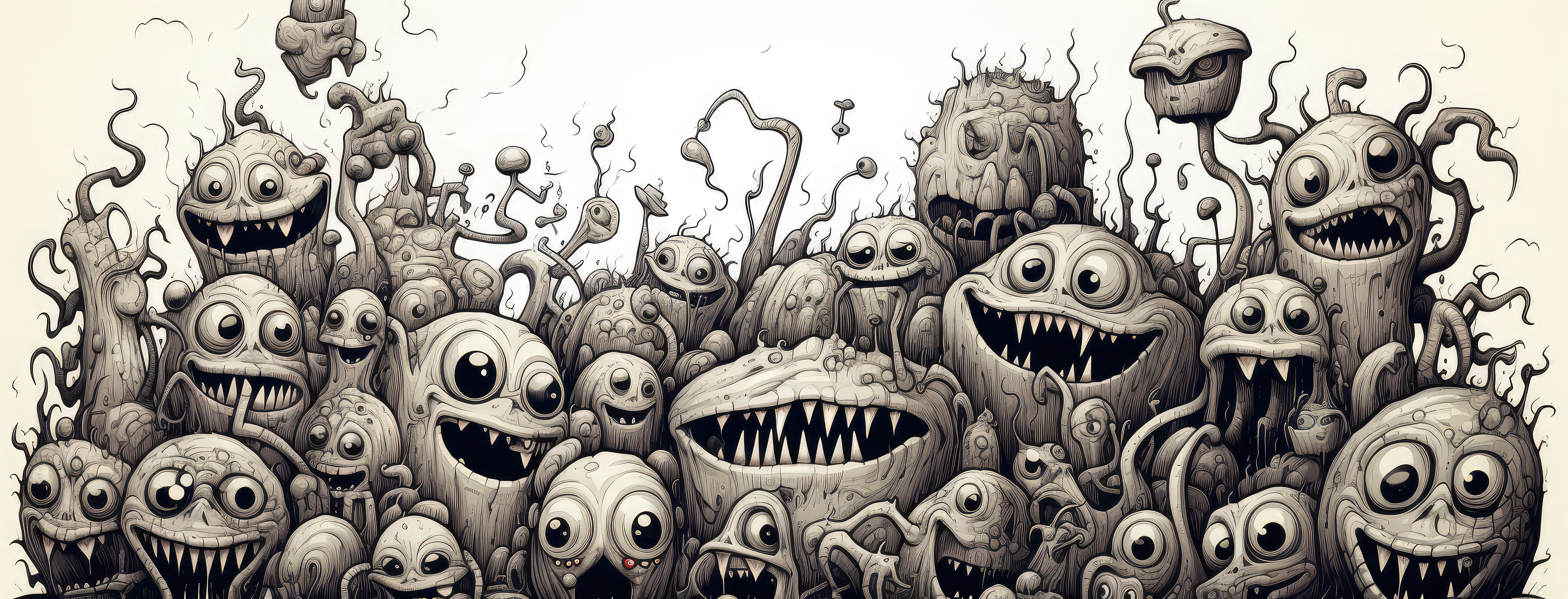 Preview for Grotesque-cartoon-creatures-illustration-halloween-cover-backgro-60a42
