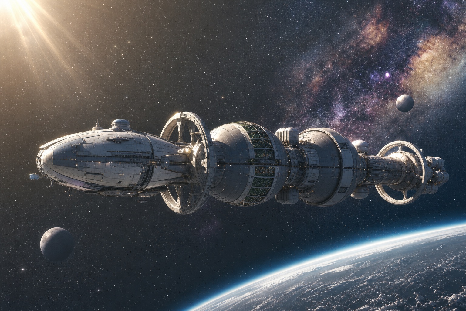 Preview for Generation Ship Sunlit Stock Background