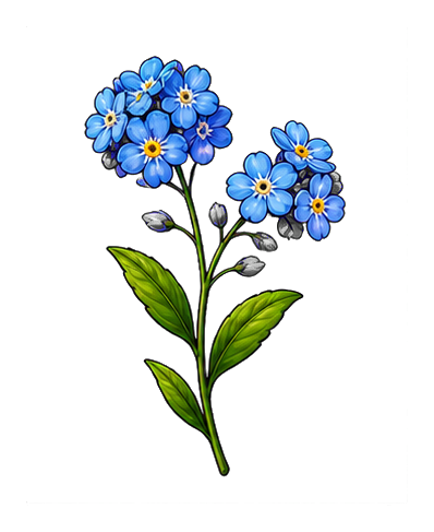 Preview for Blue Forget Me Not Sprig Sticker
