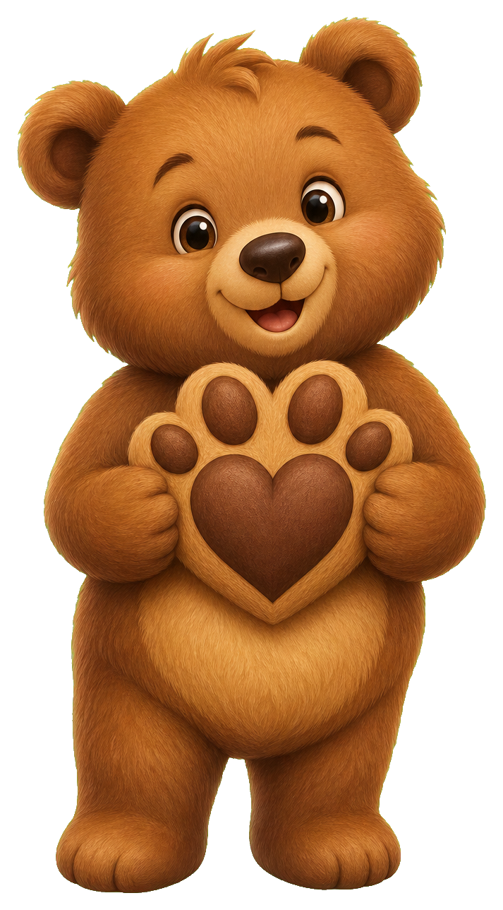 Preview for Bear With Paw Heart Sticker