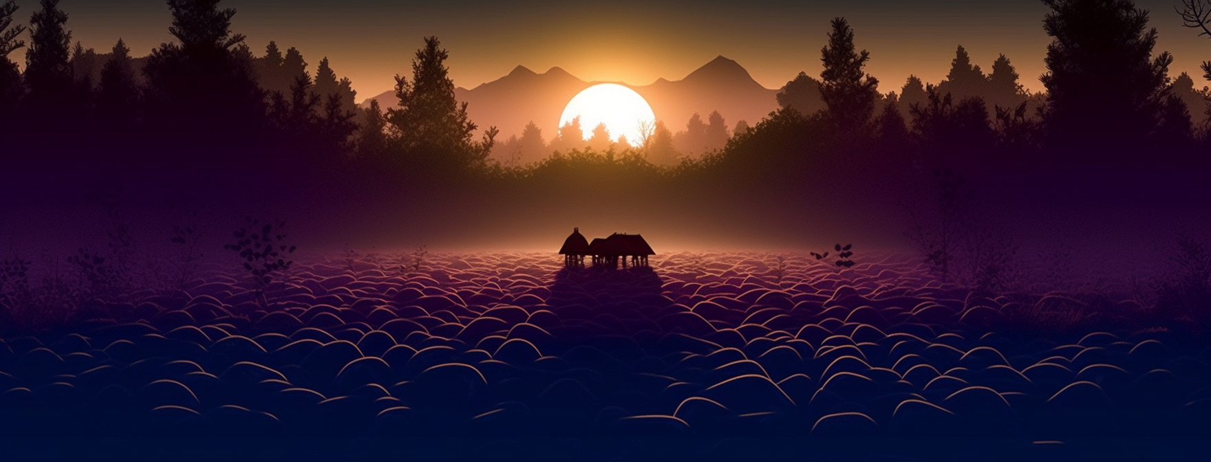 Preview for Winter-landscape-sunset-ai-facebook-background-fbf83