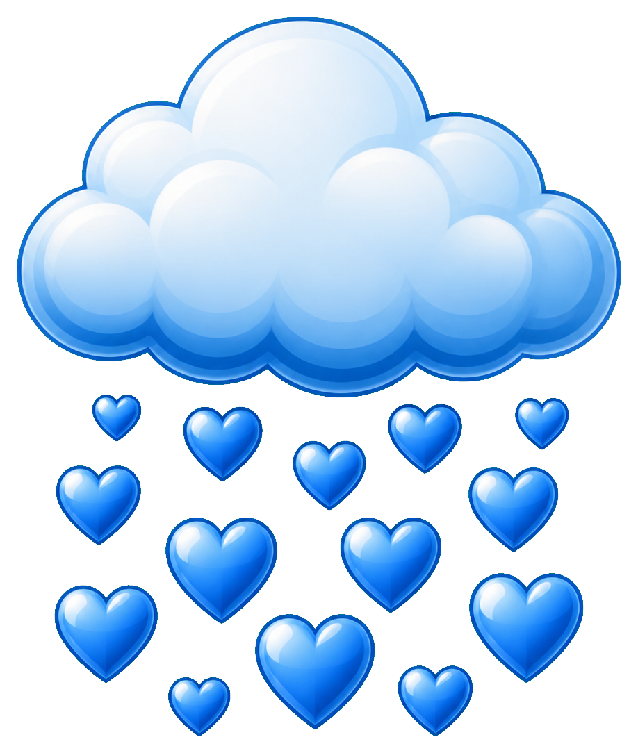 Preview for Cloud Heart Rain Sticker Graphic